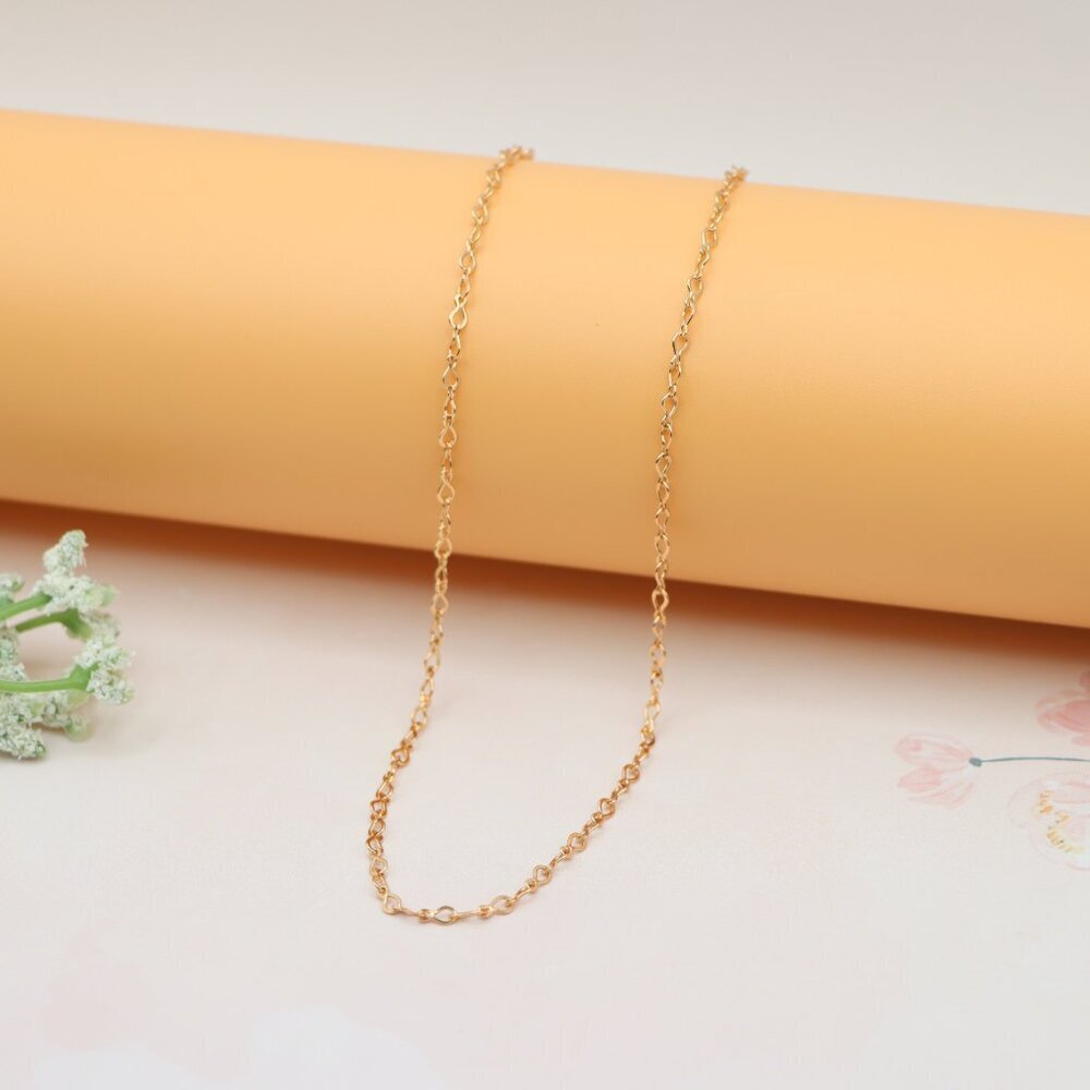 "Elegant Rose Gold Twisted Link Chain Necklace for Minimal Styling , XPNL0173